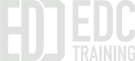 A black and white image of the logo for delta training.